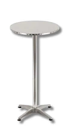 Table haute basique en aluminium, sans housse